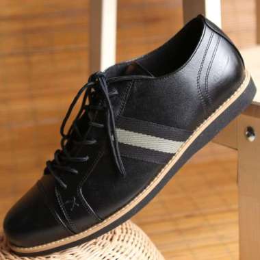 sepatu pantofel pria kulit asli sepatu kerja kantor ukuran besar 48 45 Hitam