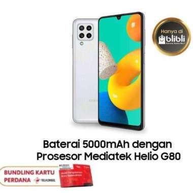 Samsung Galaxy M32 Smartphone [6/128GB] Free Telkomsel Starter Pack White