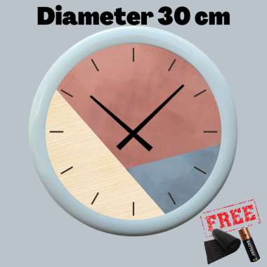Jam Dinding Skandinavian 02 Silent Minimalis Aesthetic Besar 30cm Silent / Sweep