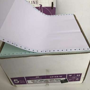 Continuous Form 5 PLY warna kertas komputer Paperline K5 warna