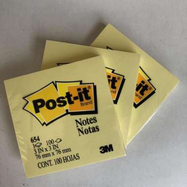 Post-it 654-yellow sticky notes 3M original (76mm x 76mm)