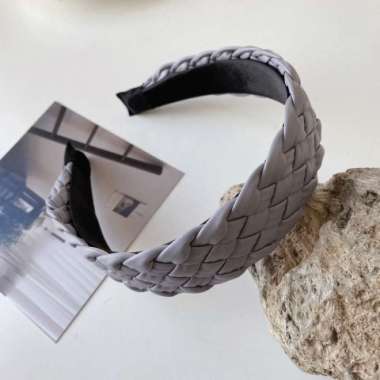 Bando Kulit Bando Wanita Leather Bando Simple Polos Bandana Korea KPOP Abu2