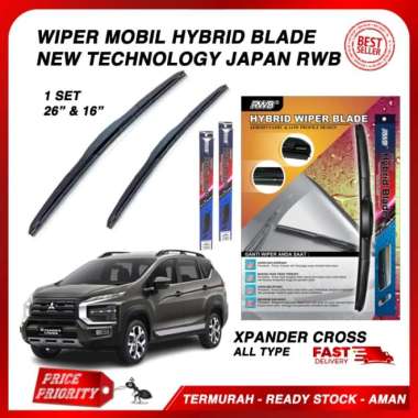 Wiper Mobil Xpander Cross Karet Wiper Frameless Hybrid Blade Set RWB Xpander