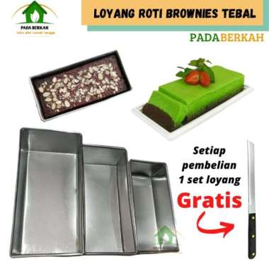 Loyang Cetakan Kue Brownies Roti Tawar Sobek Persegi Panjang Tebal Kecil