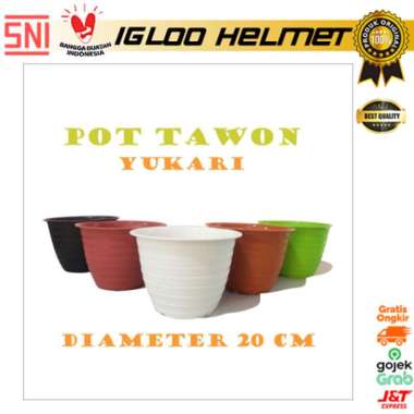 Pot Tanaman Tawon Plastik Merk Yukari Warna Warni Diameter 20 cm orange