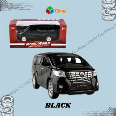 Diecast Mobil Toyota Alphard Skala 1:32 Alloy Metal Miniatur Mobil Mainan Hitam