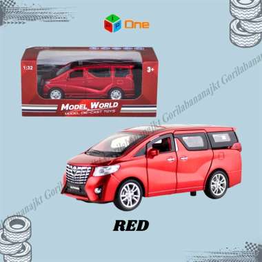 Diecast Mobil Toyota Alphard Skala 1:32 Alloy Metal Miniatur Mobil Mainan Merah