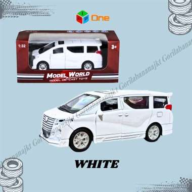 Diecast Mobil Toyota Alphard Skala 1:32 Alloy Metal Miniatur Mobil Mainan Putih