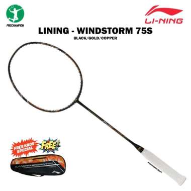 Raket Badminton Original Lining Windstorm WS 75S 75 S Black Gold Raket Only