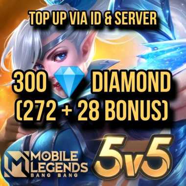 Diamond Mobile Legends 300 Diamonds DM ML MLBB Event Voucher Game Top Up Via ID