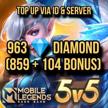 Diamond Mobile Legends 963 Diamonds DM ML MLBB Event Voucher Game Top Up Via ID