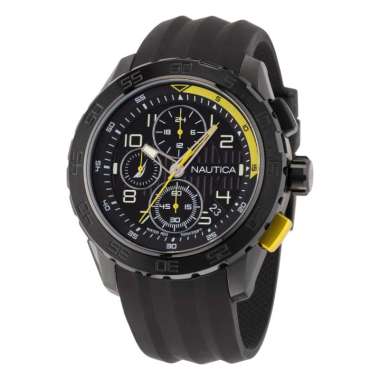Nautica NAPNSS302 - Jam Tangan Pria Kronograf Nst 101 Silikon Hitam Original