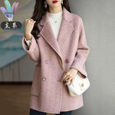 SPV COAT ROSE WOOL WANITA GAYA KOREA XL Pink
