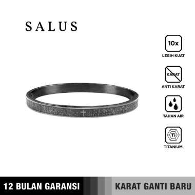 Emrys SALUS Titanium Real Anti Karat Gelang Titanium Pria Wanita Black