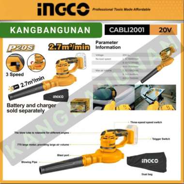 P20S CORDLESS HAND BLOWER/ASPIRATOR INGCO CABLI2001 MESIN PENIUP DEBU