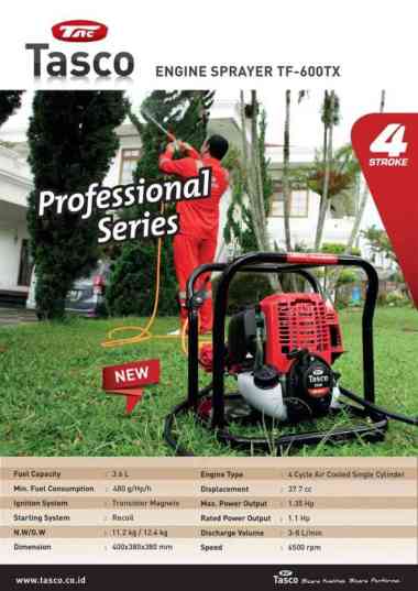 MESIN STEAM PORTABLE 4 TAK ENGINE POWER SEMPROT HAMA / TASCO TF 600 TX