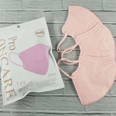𝘈𝘉𝘎✰MASKER KN95 PRO PLUS 5PLY ONCARE HITAM PUTIH WARNA ISI 10PCS 1047, KN95 ONCARE PINK POWDER