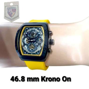 Jam tangan pria Leopard krono on rubber kuning