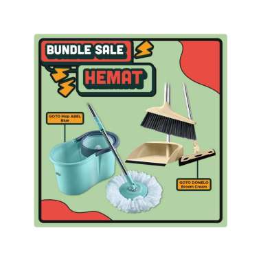 Goto Bundling Combo Hemat 2in1 Alat Pel Spin Mop Ultra Sapu Pengki Serokan Set Karet Pembersih Lanta