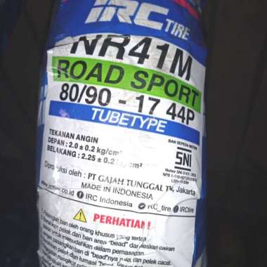 Ban Luar IRC 80/90-17 NR 41 Non Tubeless