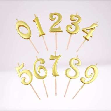 Lilin Angka Gold Lilin Ulang Tahun, Angka 2
