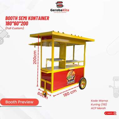 Booth Semi Kontainer Roda 3 Besi Hollow