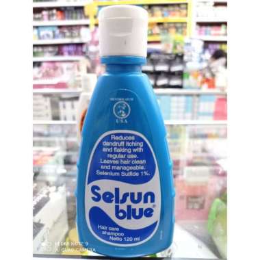 Selsun blue hair care shampoo / sampo anti ketombe(BOTOL FULL BIRU) 120ml besar