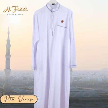 Jubah Classic Ilyasa Jubah Gamis Pria Jubah Pria Jubah Arab Jubah Al Haramain Putih Variasi L