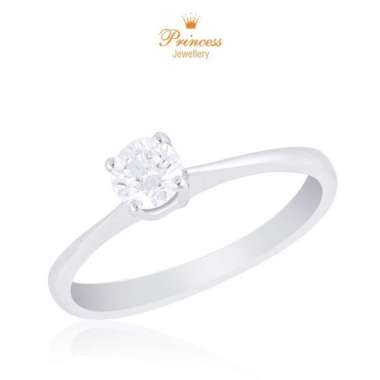 Cincin Solitaire Berlian GIA Sertifikat PLR799805 Princess Jewellery 0,30 E VS1