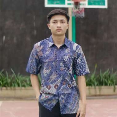 BAJU BATIK PRIA REGULER MODERN LENGAN PENDEK OB 514 SIZE M L XL XXL XXXL BATIK PRIA KANTOR HM Mahali