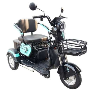 Genio Tritonic X1 E-Moped 14 Inci Sepeda Listrik 3 Roda Hitam Hijau