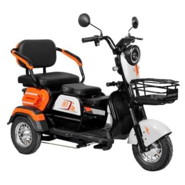 Genio Tritonic X1 E-Moped 14 Inci Sepeda Listrik 3 Roda Abu Orange