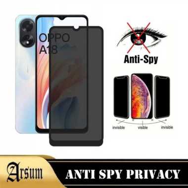 PROMO Tempered Glass Layar Privacy OPPO A18 Terbaru Anti Gores Kaca Spy Full Cover Layar Ponsel OPPO