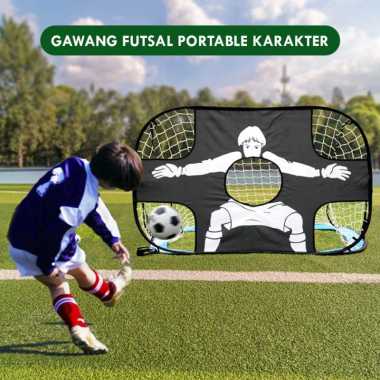 Gawang Futsal Mini Portable Karakter | Gawang SepakBola Portable Biru