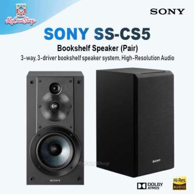 SONY SS-CS5 3-WAY 3-DRIVER BOOKSHELF SPEAKER SYSTEM HI-RES AUDIO PAIR