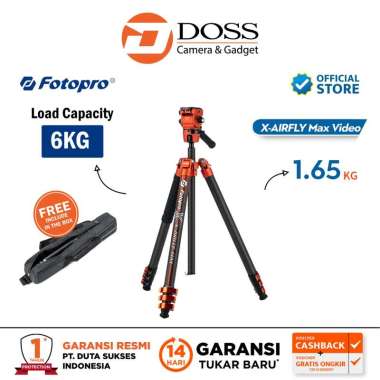 Fotopro X-Airfly MAX Video Ultra Light Carbon Fiber Tripod XAirfly MAX Orange