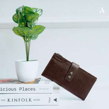 Dompet Kulit Wanita Panjang Irene Dompet Wanita Branded Terbaru Cokelat