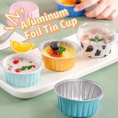 Baking Cup Alumunium Foil Cups Tahan Panas BBQ Puding Cupcake