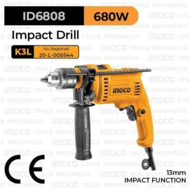 MESIN BOR INGCO 13MM 680W / BOR TANGAN / BOR LISTRIK (SS) INGCO ID6808
