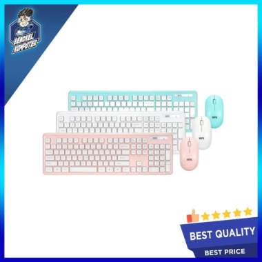 KEYBOARD+MOUSE WIRELESS NYK SUPREME K10 (WHITE,CYAN,PINK) WHITE