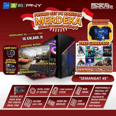 PC GAMING FULLSET MERDEKA - SEMANGAT 45 - I3 10105F - RTX 3050 8GB DEFAULT