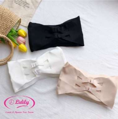 LIDILY - Bra Kemben Seamless | BH Wanita dengan Kait Belakang | BH Kemben jumbo Crop Bralette Big Si