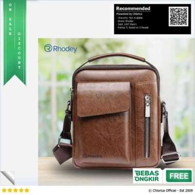 Rhodey Tas Selempang Pria Messenger Bag PU Leather - 8602 Coklat - Rhodey