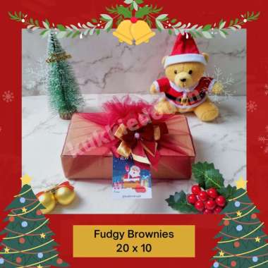 Mini Hampers Natal Christmas Kue Kering kukkiedough Fudgy Brownies Tanpa Rhum