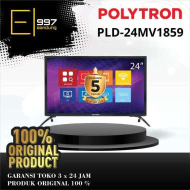 POLYTRON LED TV PLD 24MV1859 / PLD24MV1859 , 24 Inch Easy Smart TV HD - Hitam