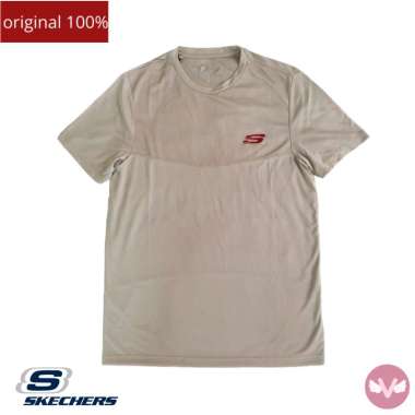 Skechers Men Sport Tee Baju Olahraga Pria Skechers Original 100% Warna Khaki Baju Pria Skechers Baju