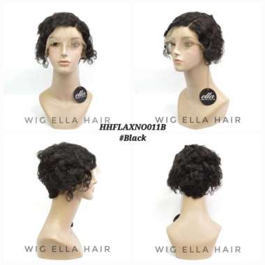 Wig Rambut Asli atau Human Hair Wig ella HHFLAXNO011B Black