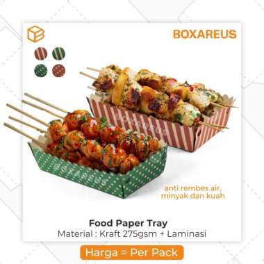 Alas Tatak Makanan Corndog Tatakan Kue Food Paper Tray Hotdog RED DOT