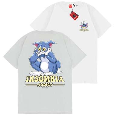 SAKAZUKI Kaos Insomnia Deadline Tom And Jerry T-shirt Series-OOTD 0003 V1 PUTIH M