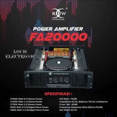 Power Amplifier RDW FA 20000 FA20000 2 Channel Class TD